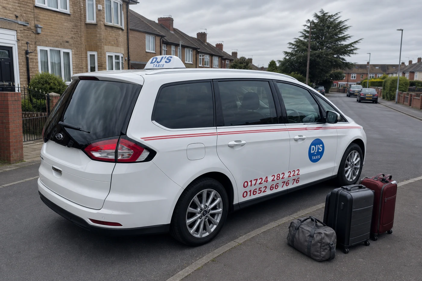 Silver eight-seat DJ's Taxis people carrier for group travel