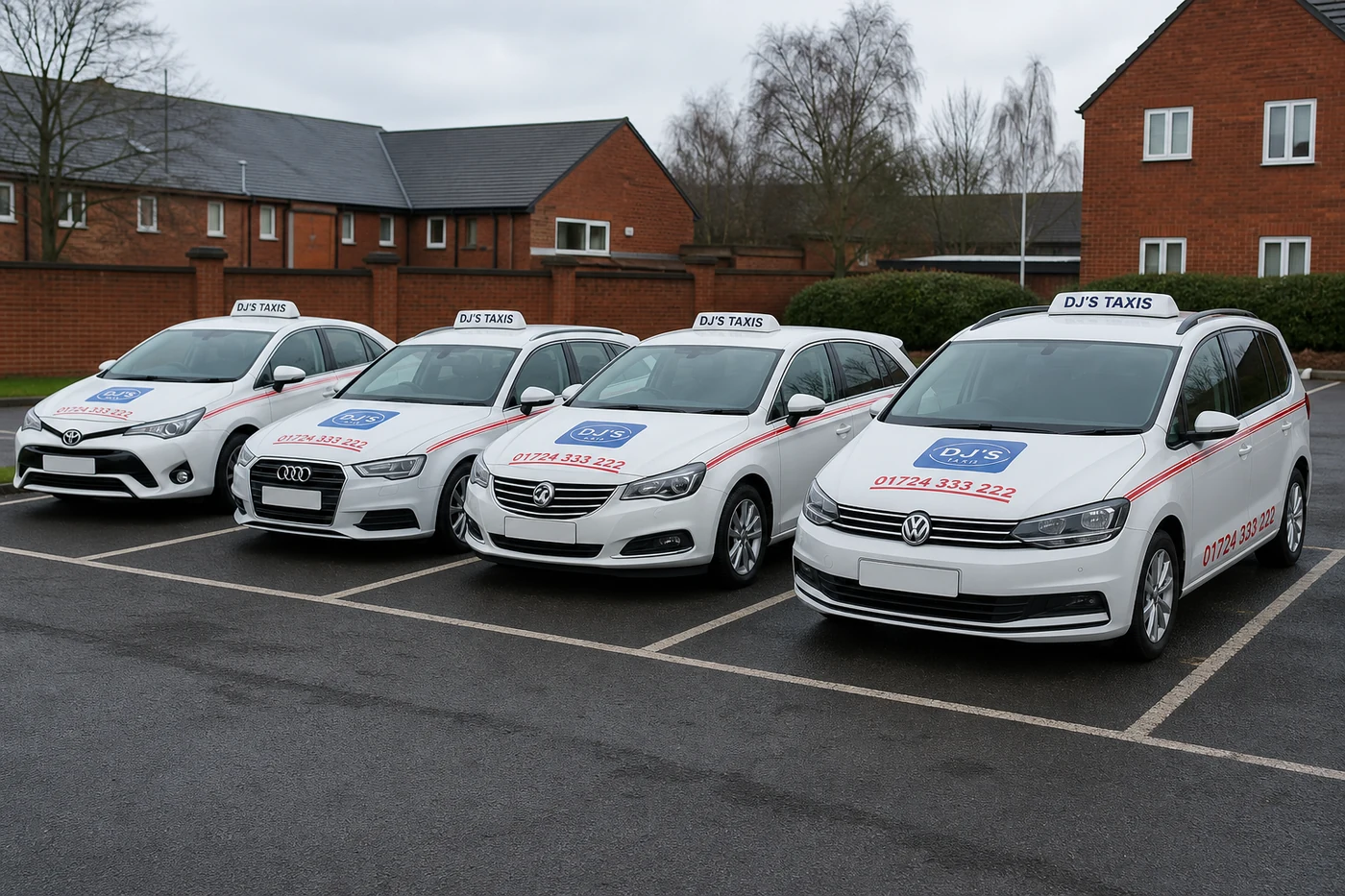 Silver Skoda Octavia DJ's Taxis private hire car in DJ,S Scunthorpe livery
