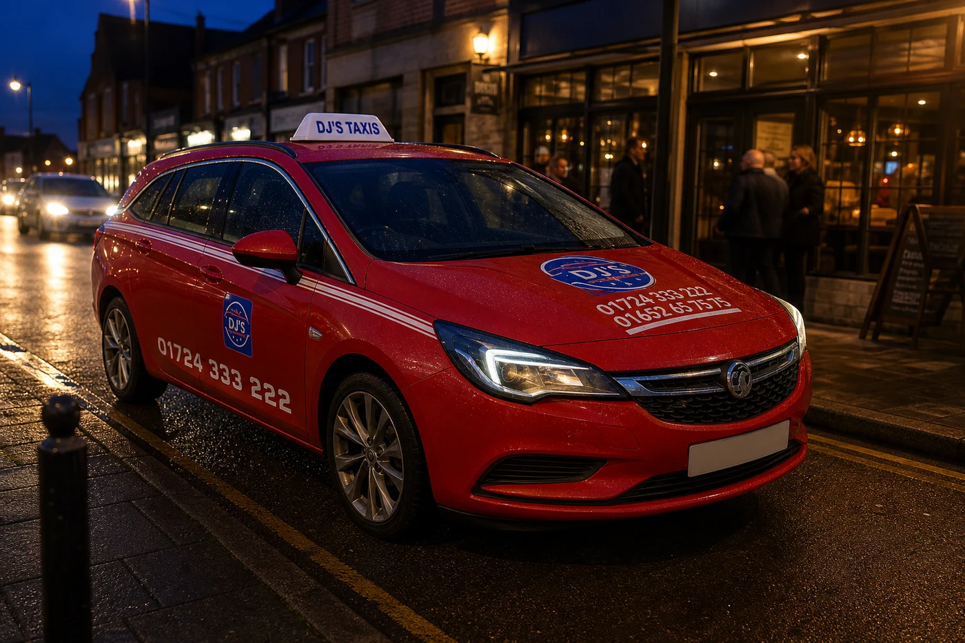 Maroon DJ's Taxis car for evenings and nights out in Scunthorpe